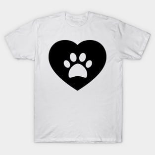 heart dog paw T-Shirt